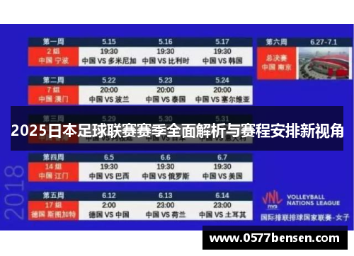 2025日本足球联赛赛季全面解析与赛程安排新视角